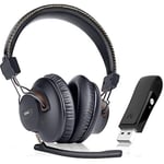 Avantree DG59M - Casque Bluetooth à Micro pour PS5 et PS4, Casque sans Fil avec Adaptateur USB pour PC, Ordinateur Portable et Bureau, Jeux et Travail à Domicile, Audio dans Le Jeu, 40 h d’autonomie