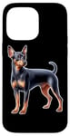 Coque pour iPhone 14 Pro Max Mini épingle en forme de chien pinscher miniature