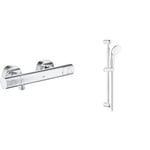 GROHE Mitigeur thermostatique douche Precision Get, montage mural, indicateur de température & 27598001 Tempesta 100 Ensemble de Douche 2 Jets, Chromé