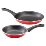 Judge Induction, 2 Piece Frying Pan Set, Non-Stick, Red