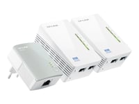 Tp-Link Tl-Wpa4220t Kit Av500 Powerline Universal Wifi Range Extender, 2 Ethernet Ports, Network Kit - Powerline Adaptersats Homeplug Av (Hpav) - - Vägginsticksbar