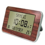 Fishtec - Horloge Réveil Numérique Radiopilotée Calendrier, Température - Murale ou sur Pied