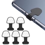 LMOGWL 5-piece set with detachable adhesive C-type dust plug, dust cap, USB 3.1 Type-C dust charging port plug for mobile phones, USB-C dust silicone plug, anti loss protective cover, protective cover