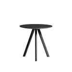 HAY - CPH20 2.0 Coffee Table Black Lacquered Oak Frame Ø50 X H49 Black Linoleum Top Black Lacquered Edge - Soffbord - Ronan & Erwan Bouroullec - Svart - Trä