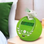 radio Réveil Gulli MP3 USB avec projection de l'heure et alarme vert