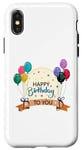 Coque pour iPhone X/XS Fête d'anniversaire « Happy Birthday to You » pour enfants, adultes