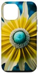 Coque pour iPhone 15 Pro Bleu Jaune Oxeye Daisy Fleur Photo