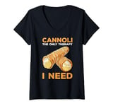 Womens Cannoli The Only Therapy I Need V-Neck T-Shirt