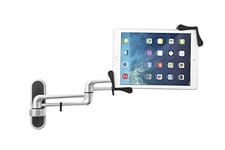 Tablet Wall Mount – CTA Articulating Metal Tablet Holder with 360-Degree Rotation for iPad 10th Gen 10.9" - iPad 7/8/9 Gen 10.2" - iPad Air 4 - iPad Pro - iPad Mini - Surface Pro 4 - Silver (PAD-ATWM)