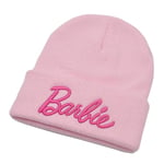 Barnens Barbie Stickad Mössa Beanie Höst Vinter Utomhus Keps Barbie Fans Hatt Gåvor Light Pink