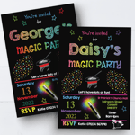 Personalised Magic Show Birthday Party Invitations Magician Invites Boy Girl x10