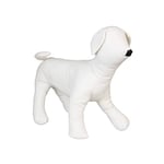 Croci Mannequin Chien XS - Mannequin d'exposition vitrine Dos 25 cm pour Manteau imperméable Pull et Sweat-Shirt, Maquette en Peluche en Simili Cuir Blanc, Jambes réglables