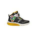 Geox J CIBERDRON Boy J Basket, Black/Yellow, 27 EU