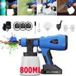 18V Electric Cordless Airless HVLP Paint Sprayer Paint Spray Gun Garden Fence