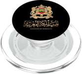 Emblème doré du Royaume du Maroc avec drapeau du Maroc PopSockets PopGrip pour MagSafe