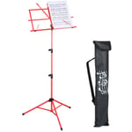 Relaxdays Pupitre de musique, pliable, métallique, pour les guitaristes, HLP : 140 x 53 x 49 cm, rouge