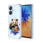 WOKEZ Transparente Coque pour Xiaomi Redmi 13C 5G/Xiaomi Poco M6 5G avec Panda, Clear Slim Antichoc TPU Phone Case Cover pour Redmi 13C 5G/Poco M6 5G Girly Bumper Protection-A35