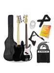 3Rd Avenue Full Size Bass Guitar Ultimate Kit With 15W Amp - 6 Months Free Lessons - Black