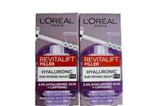 2X L'Oreal Revitalift Filler 2.5% Hyaluronic Acid + CAFFEINE Eye Serums - 20 ml