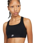 Nike CZ7213-010 Swoosh AIR Bra Sports Bra Womens Black/Black/(Reflective silv) 2XL