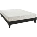 Ensemble eupraxie 140x190 cm Matelas Mémoire de forme + Sommier Bois - Olympe Literie