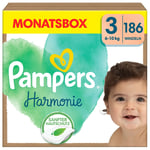 Pampers Harmonie blöjor storlek 3 Midi, 6-10 kg, månadsförpackning (1x186 blöjor