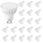 5.5W GU10 LED Bulbs Cool White 6000K, LEHASI 500LM GU10 LED Light Bulb, 50W Halogen Equivalent, GU10 Spotlight Bulb, 120° Beam Angle, Non Dimmable, Pack of 20