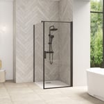 Kinedo - Paroi de douche 80 cm Smart Design profilé noir verre transparent