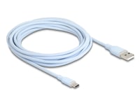 Delock Usb 2.0-Kabel Usb Type-A-Plugg Til Usb Type-C-Plugg 4 M Blå Silikon