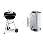 Weber Barbecue Charbon Compact Kettle Charcoal Grill Ø 47 cm & 7416 Cheminée d’Allumage Rapidfire - 31,75 x 20,57 x 32,26 cm