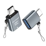 ELUTENG Adaptateur USB A 3.1 vers USB C 2 en 1 Pack, Transmission à Haute Vitesse Adaptateur Gen2 avec lanière, USB C mâle à USB Femelle, 10Gbps Adaptateur Support OTG pour MacBook Air/iPad/PC/Laptop