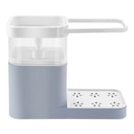 Distributeur de Liquide Porte-éPonge Porte-Serviettes Bol Lave-Vaisselle Savon pour Cuisine 4-En-1 Ensemble Bleu