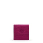 Kipling Women's Cece, Purse, Snap Closure, Metallic Small Wallet, Purple Fig, 4.25''L x 3.875''H x 0.5''D, Modern Metallic Nylon Wallet