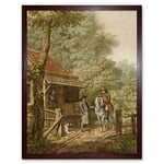 Artery8 Andriessen Dutch Landscape House Horse Painting Art Print Framed Poster Wall Decor 12x16 inch