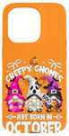 Coque pour iPhone 15 Pro Creepy Orange October Birthday Gnomes Are Born In October