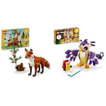 LEGO Creator 3in1 Forest Animals: Red Fox Toy to Owl Figure to Squirrel Model & Creator 3in1 Fantasy Forest Creatures, Woodland Animal Toys Set for Kids - Rabbit to Owl