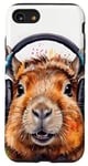 iPhone SE (2020) / 7 / 8 Capybara Headphones Capy Colorful Animal Art Print Graphic Case