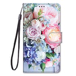 Nodigo Cuir Coque pour Samsung Galaxy A12/M12 Antichoc avec Support Clapet Design Silicone Animal Motif Drôle Étui Bumper 360 Kickstand Case Cover Housse Fille Femme Homme Portefeuille - Fleur