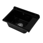 Sink Laundry Utility Garden Shed Outdoor Indoor Black Basin Single Bowl UK