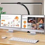 Lampe De Bureau Led Puissante,24W 80Cm Lampes De Table Double T¿ºte Lampe Architecte Desk Lamp Avec Pince,5 Modes De Couleur Et 5 Luminosit¿¿ Pour Ecran Pc,¿¿clairage De Bureau,Design,Lecture