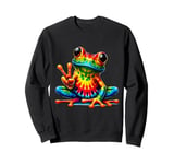 Tie-Dye Frog Peace Sign Hippie for Men Women Kids Sweatshirt