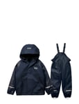 Helly Hansen K Bergen Fleece Pu Rainset 2.0 Marinblå