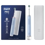 Oral-B Pro Series 3 Blue Electric Toothbrush, 1 Toothbrush Head, 1 Travel Case, Designed by Braun