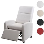 HW - Fauteuil tv C-H18, fauteuil inclinable, cuir synthétique pliable 99x70x75cm - noir