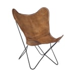 Fauteuil Design en Cuir 'Papillon' 73cm Marron