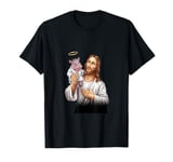 Moo Deng Jesus and the Hippo Symbol of Love T-Shirt