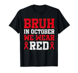 Red Ribbon Week Shirt for Kids Boys Bruh In October Wear Red T-Shirt