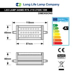 2 x J118 LED Replacement Security Pir Flood Light Bulb R7s LED 118mm Warm White