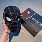 Spiderman Mask med Ringfjärrkontroll för Ögonblinkning, Blinkande Ögon, Hjälm, Cosplayfest, Halloween Maskrekvisita Black Headband+Ring Control