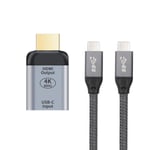 Adaptateur Avec Câble Usb-C 10Gbit/S De 100 W Femelle Vers Port Hdmi Hdtv À Résolution 4K 60 Hz 1080P Pour Tablette, Téléphone Et Ordinateur Portable[CAB131465]